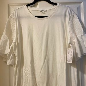 Stella & Dot white ruffle sleeve xxl